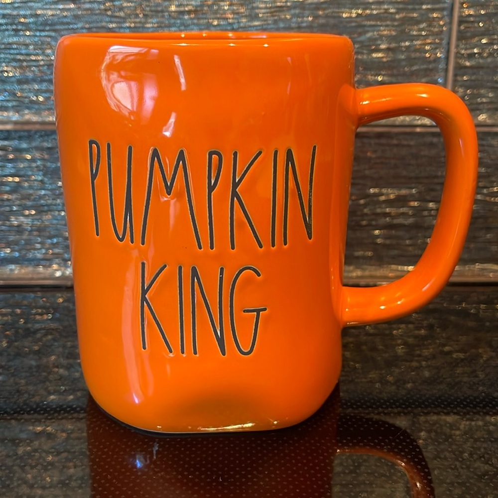 Rae Dunn Halloween Pumpkin King Coffee Mug Tea Cup Jack Skellington Bone Daddy